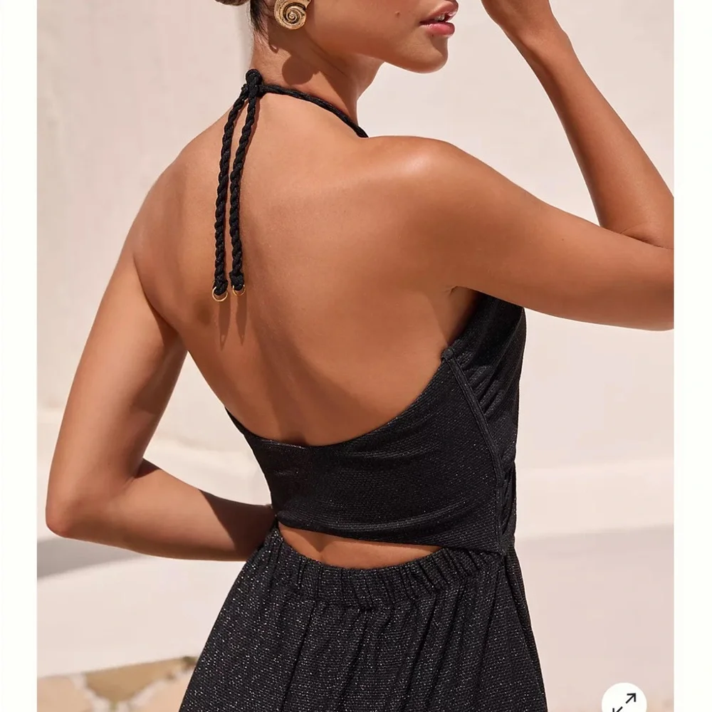 BRAND NEW ELEGANT BLACK SUMMER DRESS - Picture 2 of 3